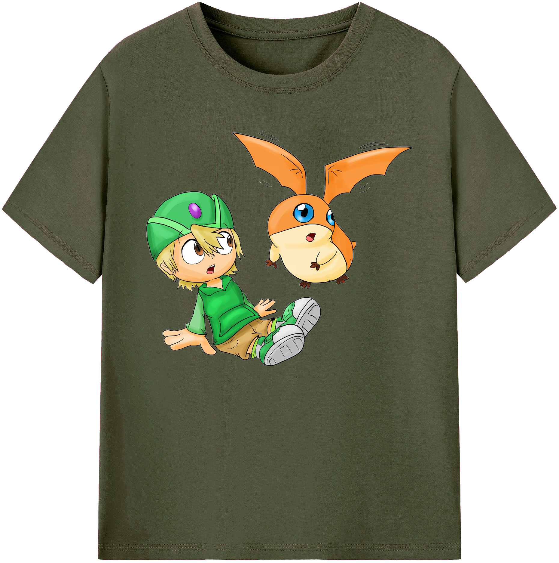 （画像用） Digimon デジタルモンスター/デジモン 綿100％ メンズ半袖Tシャツ｜肌触りやわらか＆通気性